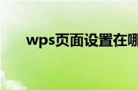 wps页面设置在哪里（wps页面设置）