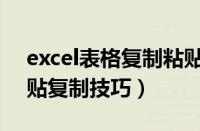 excel表格复制粘贴怎么操作（excel表格粘贴复制技巧）