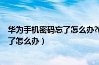 华为手机密码忘了怎么办?教你如何解锁?（华为手机密码忘了怎么办）