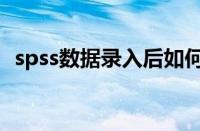 spss数据录入后如何分析（spss数据录入）