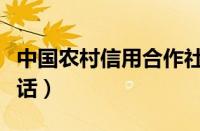 中国农村信用合作社电话（农村信用合作社电话）