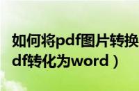 如何将pdf图片转换成word文档格式（照片pdf转化为word）