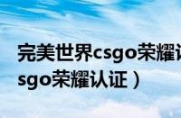 完美世界csgo荣耀认证怎么获得（完美世界csgo荣耀认证）