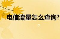 电信流量怎么查询?（电信流量怎么查询）