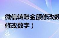 微信转账金额修改数字怎么弄（微信转账金额修改数字）