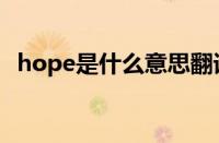 hope是什么意思翻译（hope是什么意思）