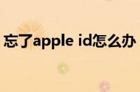 忘了apple id怎么办（忘记apple id怎么办）