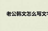 老公韩文怎么写文字（老公韩文怎么写）