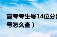 高考考生号14位分别是什么（高考14位考生号怎么查）