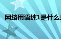 网络用语纯1是什么意思 目前是什么情况？