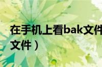 在手机上看bak文件安全吗（在手机上看bak文件）