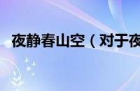 夜静春山空（对于夜静春山空的情况介绍）