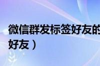 微信群发标签好友的方法（微信怎么群发标签好友）