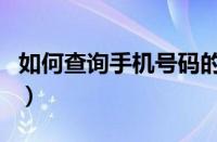 如何查询手机号码的实名（如何查询手机号码）