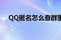 QQ匿名怎么查群里面（qq匿名怎么查）