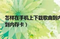 怎样在手机上下载歌曲到内存卡上（怎样从手机上下载歌曲到内存卡）