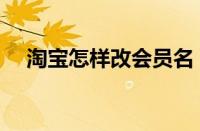 淘宝怎样改会员名（淘宝怎么改会员名）