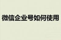 微信企业号如何使用（微信企业号怎么使用）