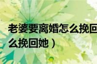 老婆要离婚怎么挽回她的感情（老婆要离婚怎么挽回她）