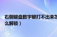 右侧键盘数字键打不出来怎么解锁（键盘数字键打不出来怎么解锁）