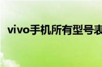 vivo手机所有型号表（vivo手机所有型号）