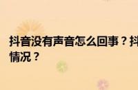 抖音没有声音怎么回事？抖音声音设置在哪里？ 目前是什么情况？