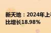 新天地：2024年上半年净利润1.12亿元，同比增长18.98%