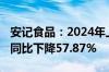 安记食品：2024年上半年净利润869.5万元，同比下降57.87%