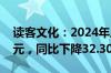 读客文化：2024年上半年净利润1153.57万元，同比下降32.30%