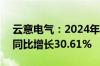 云意电气：2024年上半年净利润2.11亿元，同比增长30.61%