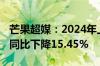 芒果超媒：2024年上半年净利润10.65亿元，同比下降15.45%