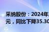 采纳股份：2024年上半年净利润3319.89万元，同比下降35.30%